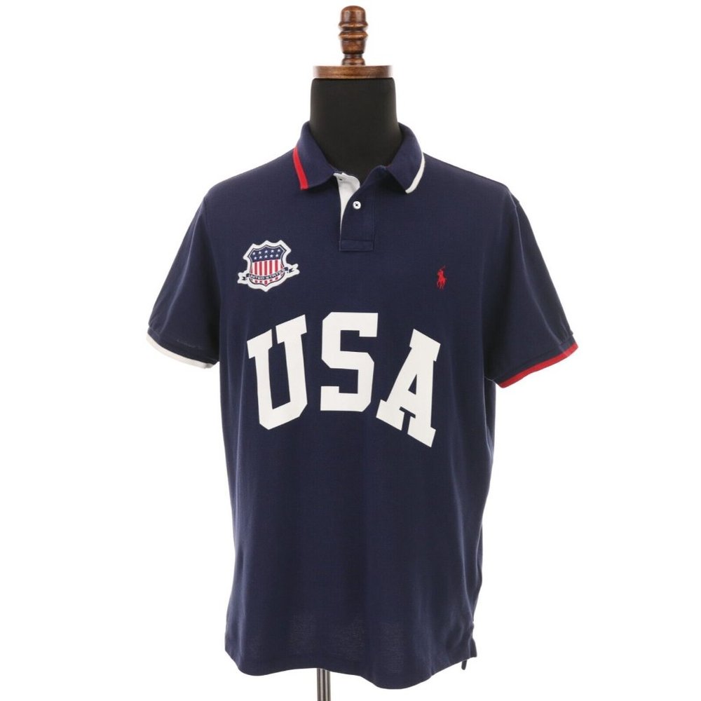 Polo Ralph Lauren Polo Shirt Men's XL Blue Custom Slim Fit Pony USA RARE